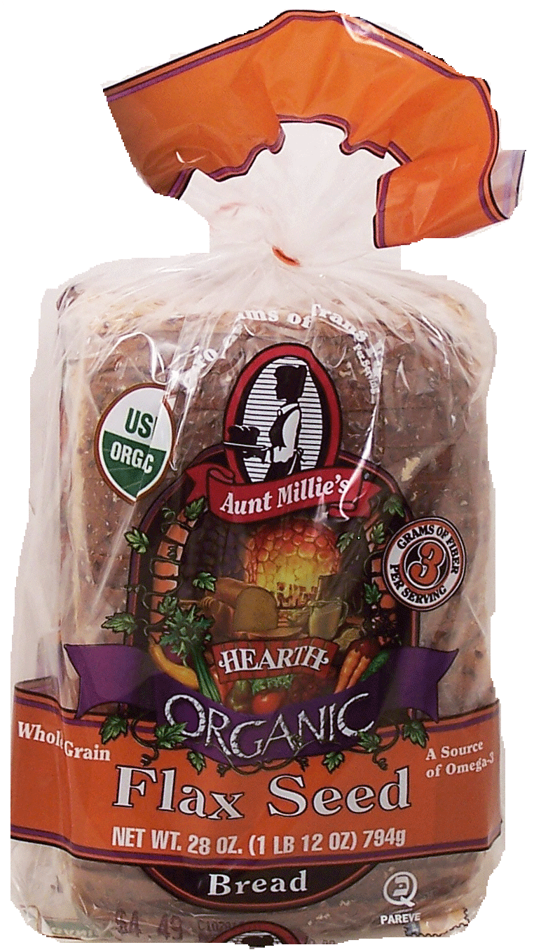 Aunt Mille&nbsp;Organic&nbsp;whole grain flax seed sliced bread loaf Full-Size Picture